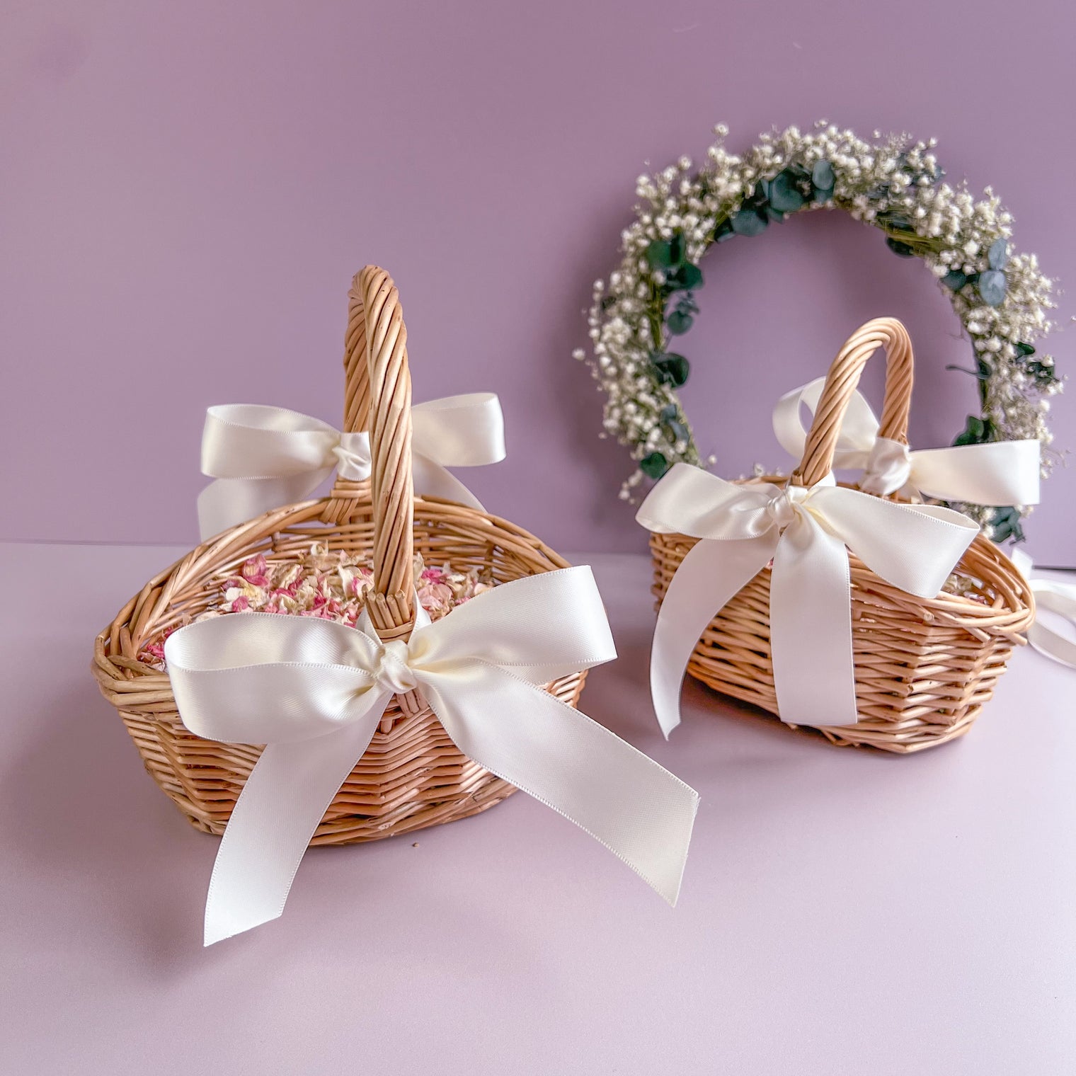 Tiny and Mini Flower Girl basket + Petal