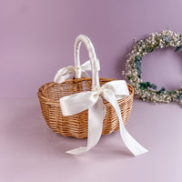 Small Flower girl basket with Ribbon